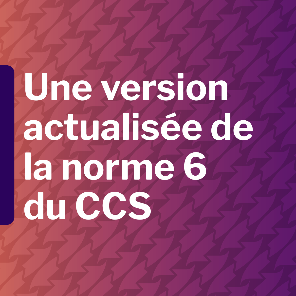 Une version actualisée de la norme 6 du CCS est maintenant disponible !